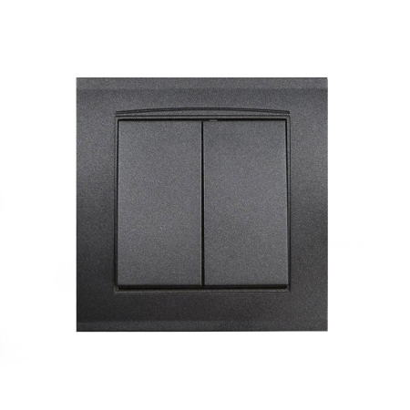 Выключатель 2-кл. СП Бриллиант 10А IP20 в сборе графит Universal 7947403-Gr