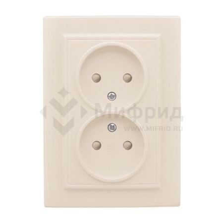 Розетка 2-м СП Минск 10А IP20 без заземл. защ. шторки беж. EKF ERR10-102-200