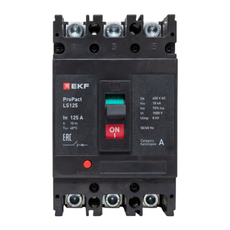 Выключатель автоматический 3п 125А 18кА LS125 ProPact EKF mccb-125-18-3-125-ls Выключатель автоматический 3п 125А 18кА LS125 ProPact EKF mccb-125-18-3-125-ls