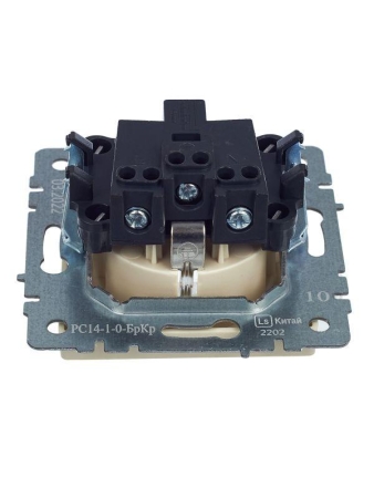 Розетка BRITE РС14-1-0-БрКр 16А с заземл. защ. шторки механизм беж. IEK BR-R14-16-K10 Розетка BRITE РС14-1-0-БрКр 16А с заземл. защ. шторки механизм беж. IEK BR-R14-16-K10