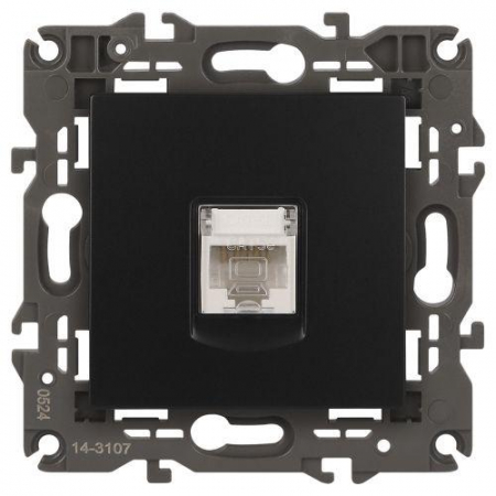 Розетка компьютерная 1-м Elegance 14-3107-05 RJ45 IP20 механизм антрацит Эра Б0034306 Розетка компьютерная 1-м Elegance 14-3107-05 RJ45 IP20 механизм антрацит Эра Б0034306