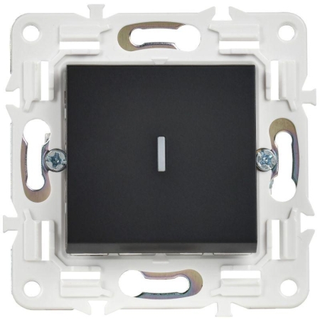 Выключатель проходной 1-кл. SKANDY 10А SK-V08Bl с индикацией черн. IEK SK-V12-1-10-K02