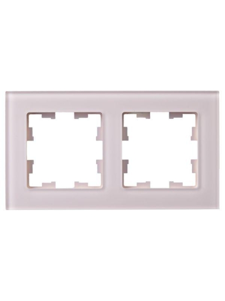 Рамка 2-м BRITE РУ-2-2-Бр стекло розовый матов. IEK BR-M22-G-31-K14