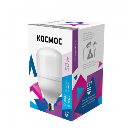 Лампа светодиодная высокомощная HWLED 50Вт 220В E27 6500К Космос LksmHWLED50WE2765 Лампа светодиодная высокомощная HWLED 50Вт 220В E27 6500К Космос LksmHWLED50WE2765