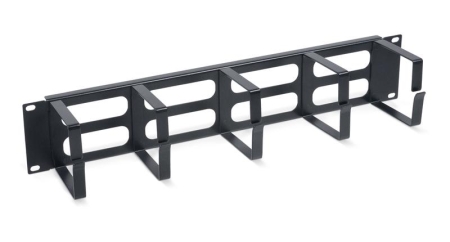 Органайзер кабельный горизонтальный JB08-2U-BK 19дюйм 2U 5 колец метал. черн. (RAL9004) Cabeus 7771c