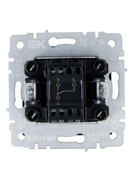 Выключатель проходной 1-кл. СП BRITE ВС10-1-6-БрМ 10А механизм маренго IEK BR-V12-0-10-K35