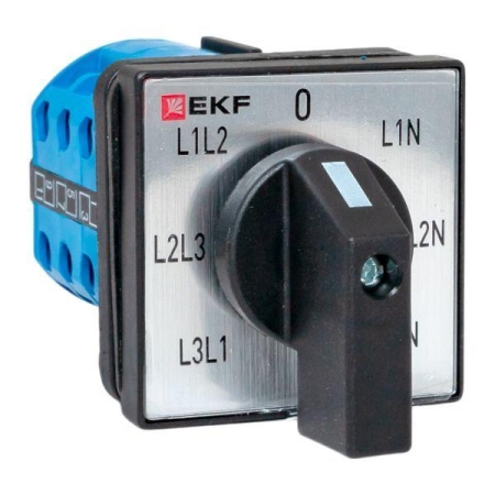 Переключатель кулачковый ПК-1-64 10А для вольтметра IP65 EKF pk-1-64-10-65 Переключатель кулачковый ПК-1-64 10А для вольтметра IP65 EKF pk-1-64-10-65