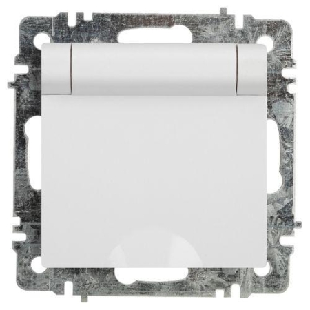 Розетка 1-м СП Accent 6-203-01 16А IP20 250В 2P+E Schuko с крышкой AL/CU бел. Intro Б0063709 Розетка 1-м СП Accent 6-203-01 16А IP20 250В 2P+E Schuko с крышкой AL/CU бел. Intro Б0063709