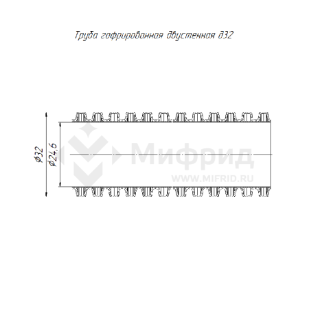 Труба гофрированная двустенная ПНД гибкая d32мм с протяжкой SN34 450 красн. (уп.50м) Промрукав PR15.0251