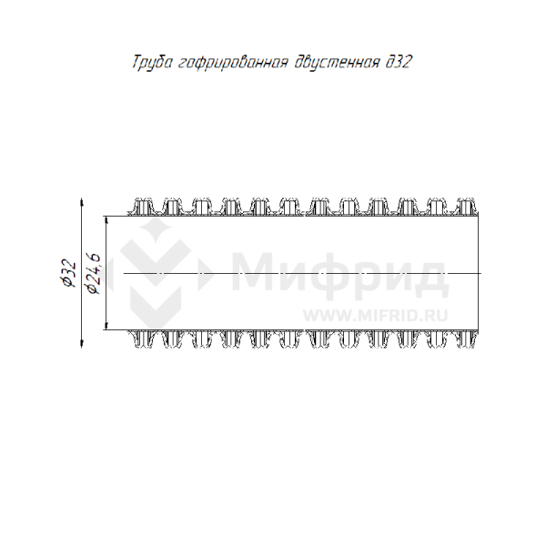 Труба гофрированная двустенная ПНД гибкая d32мм с протяжкой SN34 450 красн. (уп.50м) Промрукав PR15.0251
