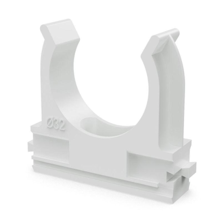 Держатель для труб (клипса) d32мм полистирол бел. (уп.25шт) Промрукав PR.02732б