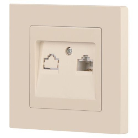 Розетка компьютерная 1-м СП Accent 6-303-02 RJ45 IP20 сл. кость Intro Б0063627