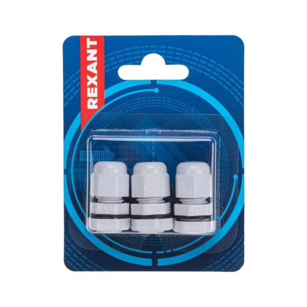 Ввод кабельный PG-7 (3.5-6мм) сер. комплект (уп.3шт) Rexant 07-8007-A3 Ввод кабельный PG-7 (3.5-6мм) сер. комплект (уп.3шт) Rexant 07-8007-A3