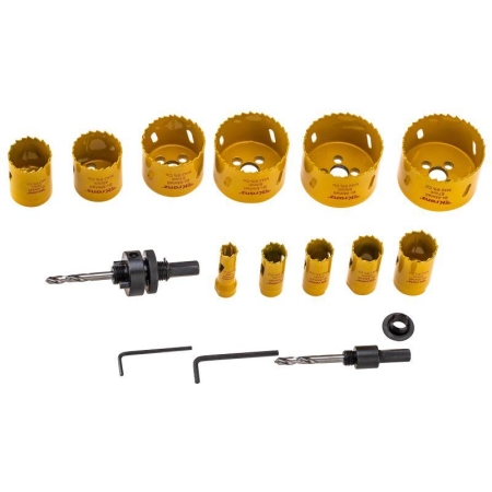 Набор коронок Bimetal (14 20 22 25 30 35 40 51 60 64 67) 16 предметов метал. кейс Kranz KR-92-0203-1 Набор коронок Bimetal (14 20 22 25 30 35 40 51 60 64 67) 16 предметов метал. кейс Kranz KR-92-0203-1