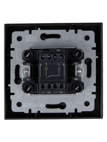 Выключатель 1-кл. СП BRITE ВСР10-1-0-БрГ 10А в сборе графит IEK BR-V10-0-10-K53-F