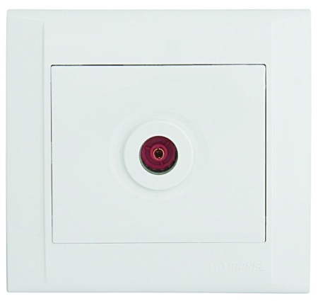 Розетка телевизионная проходная Defne бел. Makel 42001007