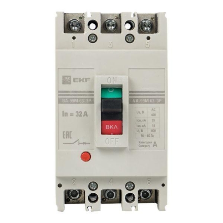 Выключатель автоматический 3п 63/32А 25кА ВА-99М PROxima EKF mccb99-63-32m Выключатель автоматический 3п 63/32А 25кА ВА-99М PROxima EKF mccb99-63-32m