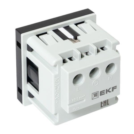 Розетка 45х45 с зазем. с защ. шторками 90град. черн. матов. EKF E2MR16-028-30 Розетка 45х45 с зазем. с защ. шторками 90град. черн. матов. EKF E2MR16-028-30