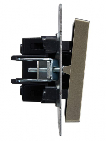 Выключатель проходной 1-кл. СП BRITE ВС10-1-6-БрШ 10А механизм шампань IEK BR-V12-0-10-K37