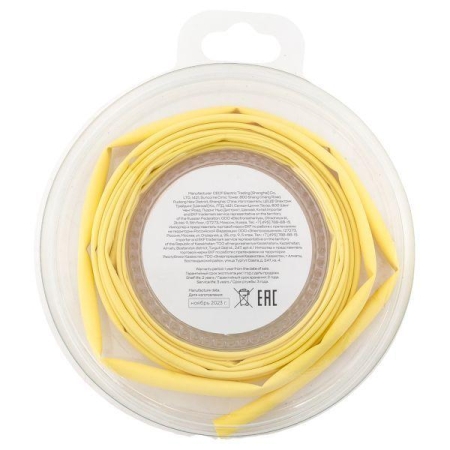 Трубка термоусадочная ТУТ нг 4/2 желт. ролик 2 м EKF tut-4-y-b