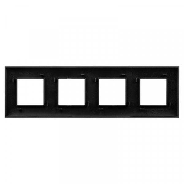Рамка 4-м 8мод. Avanti "Черный матовый" DKC 4412908 Рамка 4-м 8мод. Avanti "Черный матовый" DKC 4412908