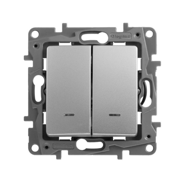 Выключатель 2-кл. СП Etika 10А IP20 250В 10AX с подсветкой/индикацией авт. зажимы механизм алюм. IEK 672404 Выключатель 2-кл. СП Etika 10А IP20 250В 10AX с подсветкой/индикацией авт. зажимы механизм алюм. IEK 672404