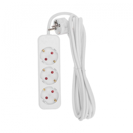 Удлинитель 3х3м с заземл. STANDARD 3х1кв.мм бел. Rexant 13-4010 Удлинитель 3х3м с заземл. STANDARD 3х1кв.мм бел. Rexant 13-4010