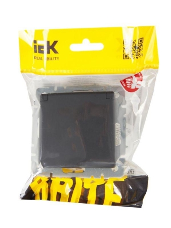 Розетка BRITE РСбш10-3-БрГ 16А IP20 с заземл. защ. шторки с крышкой механизм графит IEK BR-R16-16-K53 Розетка BRITE РСбш10-3-БрГ 16А IP20 с заземл. защ. шторки с крышкой механизм графит IEK BR-R16-16-K53