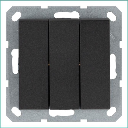 Выключатель 3-кл. 10А IP20 механизм антрацит Jasmart G3031B Выключатель 3-кл. 10А IP20 механизм антрацит Jasmart G3031B