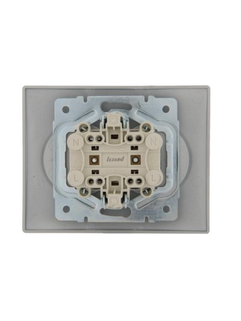 Розетка 2-м СП Karina 16А IP20 без заземл. термопласт матов. серебр. LEZARD 707-4300-128B Розетка 2-м СП Karina 16А IP20 без заземл. термопласт матов. серебр. LEZARD 707-4300-128B