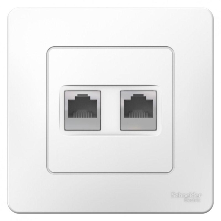 Розетка компьютерная + телефонная 2-м СП Blanca RJ45 кат.5E + RJ11 бел. SE BLNIS045111 Розетка компьютерная + телефонная 2-м СП Blanca RJ45 кат.5E + RJ11 бел. SE BLNIS045111