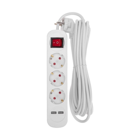 Удлинитель 3х5м с заземл. STANDARD 2хUSB 3х1кв.мм с выкл. бел. Rexant 13-4017 Удлинитель 3х5м с заземл. STANDARD 2хUSB 3х1кв.мм с выкл. бел. Rexant 13-4017