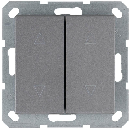 Выключатель для жалюзи 2-кл. 10А IP20 механизм алюм. Jasmart G3028S Выключатель для жалюзи 2-кл. 10А IP20 механизм алюм. Jasmart G3028S