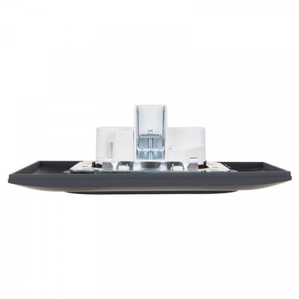 Розетка 2-м SKANDY 10А без заземл. без защ. шторок в сборе SK-R10G графит IEK SK-R20-10-K53-F