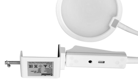 Светильник светодиодный KD-837 C01 LED наст.на струбц. 7Вт 230В 450лм сенс рег.ярк и цвет.темп USB-5В 1А бел. Camelion 13884 Светильник светодиодный KD-837 C01 LED наст.на струбц. 7Вт 230В 450лм сенс рег.ярк и цвет.темп USB-5В 1А бел. Camelion 13884