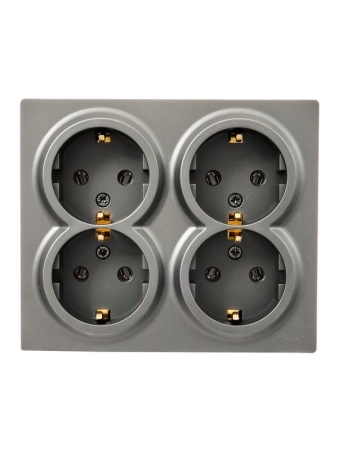 Розетка 4-мест. с заземл. LETO закрытый корпус ПБТ платина LEZARD 752-3500-127BDP Розетка 4-мест. с заземл. LETO закрытый корпус ПБТ платина LEZARD 752-3500-127BDP