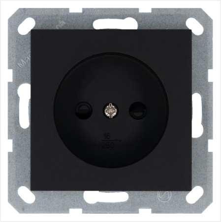 Розетка 1-м 16А IP20 без заземл. защ. шторки механизм черн. матов. soft touch Jasmart G5503PB Розетка 1-м 16А IP20 без заземл. защ. шторки механизм черн. матов. soft touch Jasmart G5503PB
