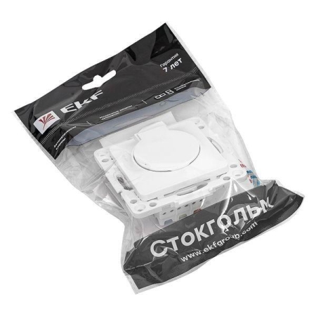 Розетка 1-м СП Стокгольм 16А IP44 с заземл. защ. шторки с крышкой механизм бел. PROxima EKF EYR16-028-10-44 Розетка 1-м СП Стокгольм 16А IP44 с заземл. защ. шторки с крышкой механизм бел. PROxima EKF EYR16-028-10-44