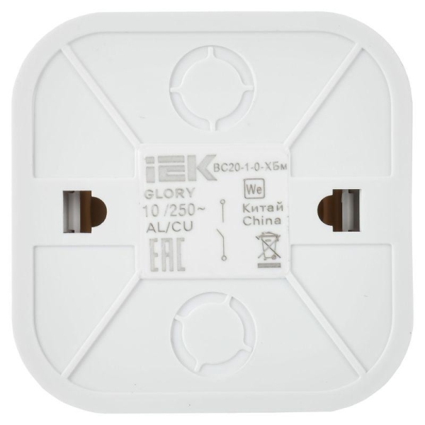 Выключатель 1-кл. ОП GLORY ВС20-1-0-ХБм 10А бел. матов. IEK EVH10-K01M-10