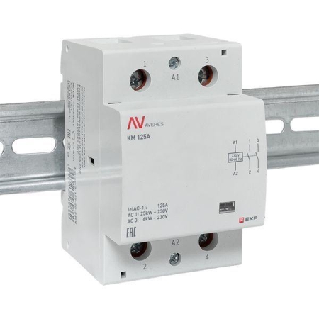 Контактор модульный КМ 125А 2NО 230В AC (3 мод.) AVERES EKF km-av-3-125-20-230V Контактор модульный КМ 125А 2NО 230В AC (3 мод.) AVERES EKF km-av-3-125-20-230V