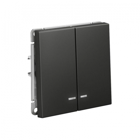 Выключатель 2-кл. ArtGallery (сх. 5а) 10AX с подсветкой механизм базальт SE GAL001453