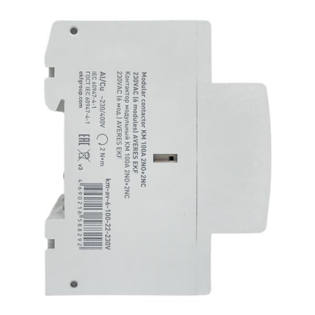 Контактор модульный КМ 100А 2NO+2NC 230В AC (6 мод.) AVERES EKF km-av-6-100-22-230V Контактор модульный КМ 100А 2NO+2NC 230В AC (6 мод.) AVERES EKF km-av-6-100-22-230V