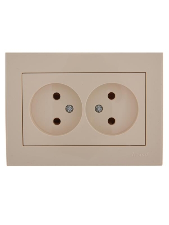 Розетка 2-м СП Rain 16А IP20 без заземл. керамика крем. LEZARD 703-0303-128 Розетка 2-м СП Rain 16А IP20 без заземл. керамика крем. LEZARD 703-0303-128