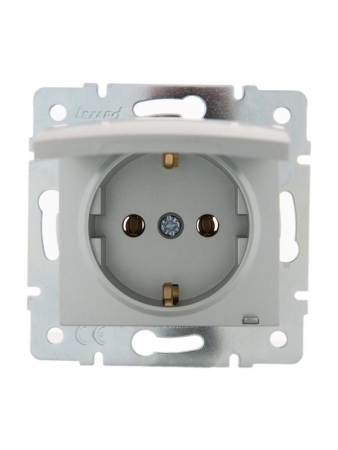 Розетка 1-м СП Karina с заземл. с крышкой термопласт механизм матов. серебр. LEZARD 707-4388-123B Розетка 1-м СП Karina с заземл. с крышкой термопласт механизм матов. серебр. LEZARD 707-4388-123B