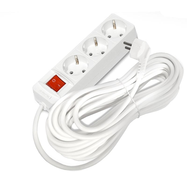 Удлинитель 3х10м с заземл. 16А IP20 3.5кВт ПВС 3х1 с выкл. бел. DOMTOK 2380 Удлинитель 3х10м с заземл. 16А IP20 3.5кВт ПВС 3х1 с выкл. бел. DOMTOK 2380