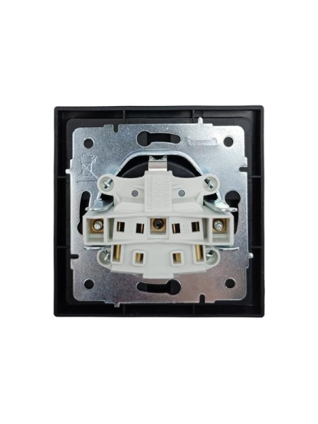 Розетка 1-мест. с/з с крышкой ПБТ СП ZIMA IP20 16А безвинт. зажим черн. бархат LEZARD 704-4288-123BQC