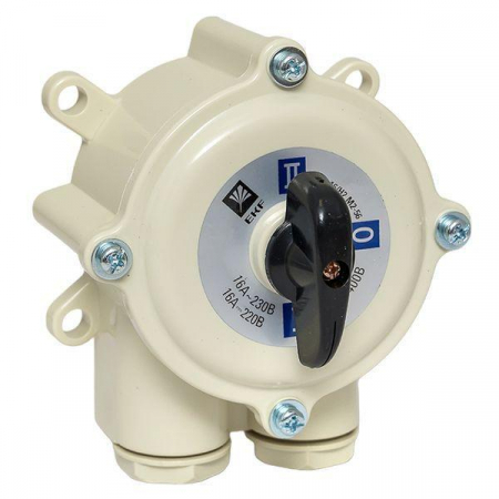 Переключатель пакетный 1-кл. 16А IP56 ПП 3-16/Н2 М2 пл. беж. EKF pp-3-16-4