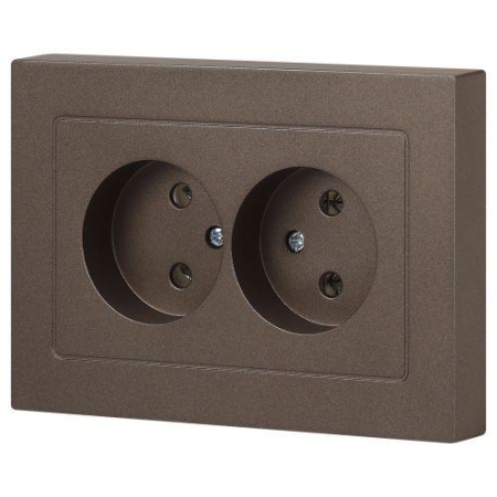 Розетка 2-м СП Accent 6-204-08 16А IP20 250В 2P AL/CU бронза Intro Б0063472 Розетка 2-м СП Accent 6-204-08 16А IP20 250В 2P AL/CU бронза Intro Б0063472