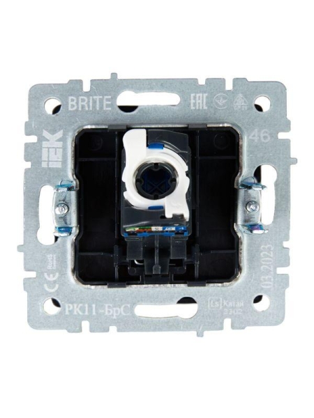 Розетка компьютерная СП RJ45 кат.6 BRITE РК11-БрС механизм сталь IEK BR-K10-2-K46 Розетка компьютерная СП RJ45 кат.6 BRITE РК11-БрС механизм сталь IEK BR-K10-2-K46
