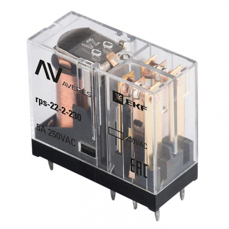 Реле промежуточное РП slim 22/2 5А 230В AC AVERES EKF rps-22-2-230 Реле промежуточное РП slim 22/2 5А 230В AC AVERES EKF rps-22-2-230